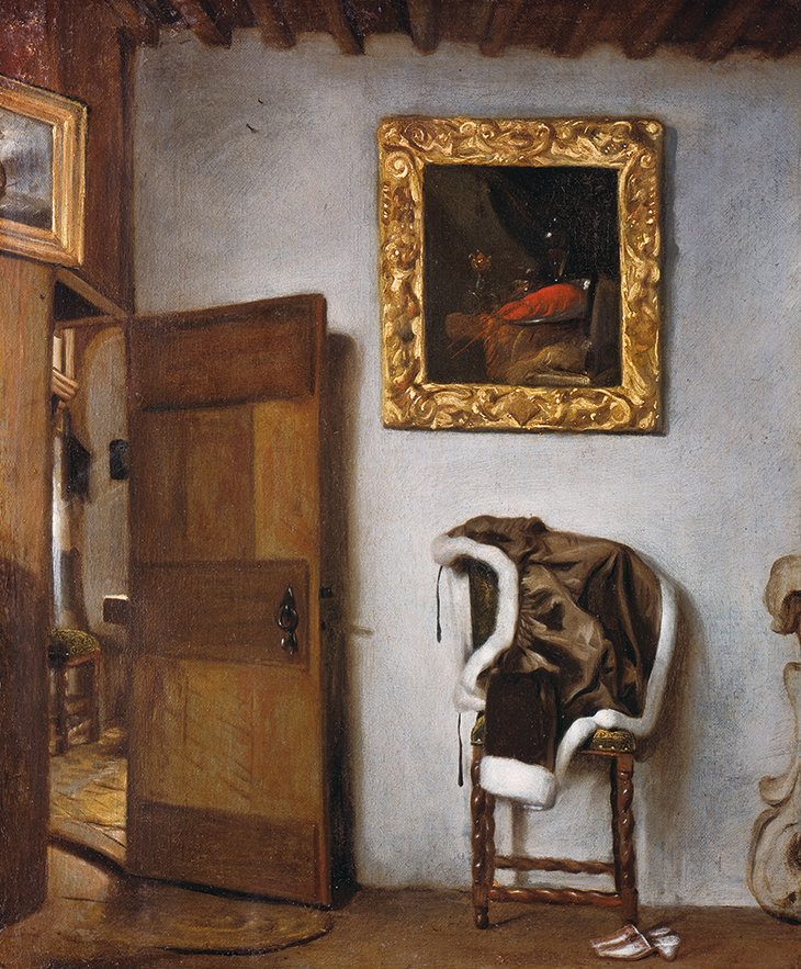 Interior with Jacket on a Chair (c. 1660), Cornelis Bisschop. Gemäldegalerie der Staatliche Museen zu Berlin.