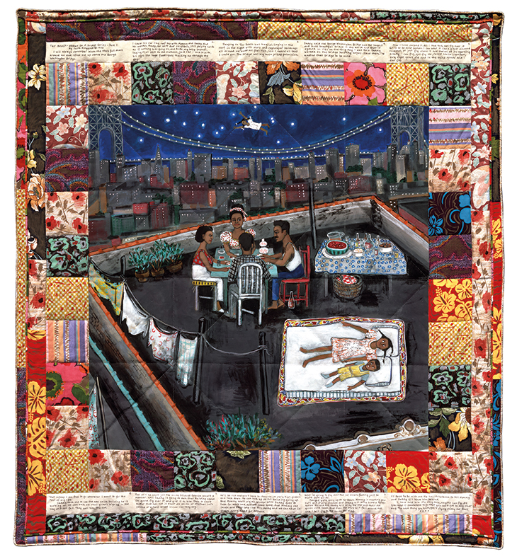 Woman on a Bridge #1 of 5: Tar Beach (1988), Faith Ringgold. Solomon R. Guggenheim Museum, New York.