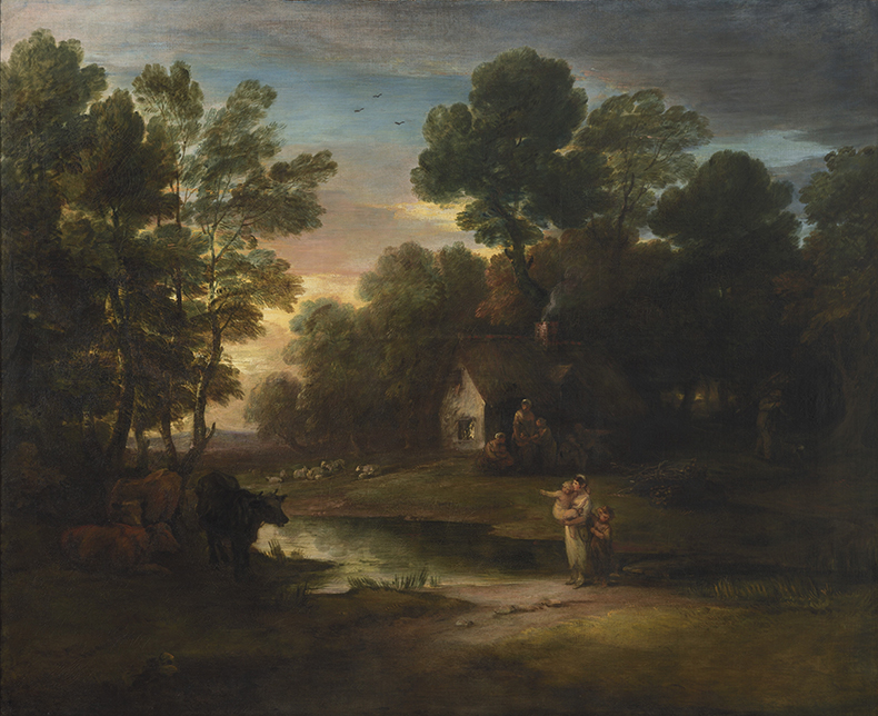 Wooded Landscape with Cattle by a Pool