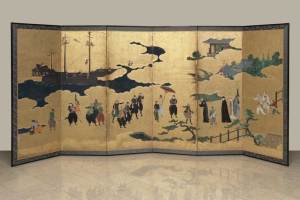 Namban Folding Screen (Edo era, 1615–1868), Japanese,