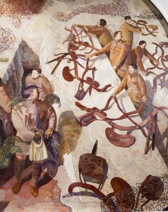 Detail from Stanley Spencer's painted scheme at the Sandham Memorial Chapel (1927–32)