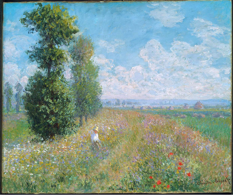 'Meadow with Poplars' (1875), Claude Monet