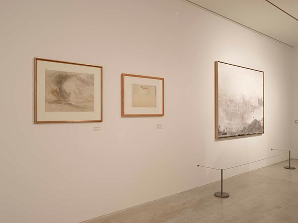 Installation view with Helen Frankenthaler's 'Barometer' (right)
