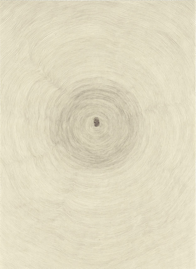 Giuseppe Penone (1994), Pencil, ink on Japanese paper and wall drawing, 39 3/8 x 55 1/8 x 2 3/8 inches, 66 x 48.1 cm