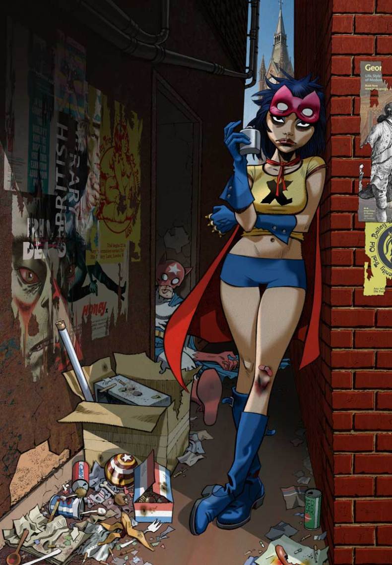 Brand new Jamie Hewlett design for Comics Unmasked at the British Library