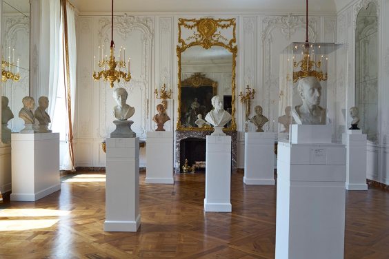 View of the exhibition ‘Fame and Friendship: Pope, Roubiliac and the Portrait Bust in Eighteenth-Century Britain’ at Waddesdon Manor, The Rothschild Collection (The National Trust).