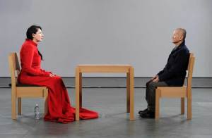 Artist Marina Abramovic performs during the 'Marina Abramovic: The Artist is Present' exhibition opening night party at The Museum of Modern Art. (9 March, 2010, New York City).