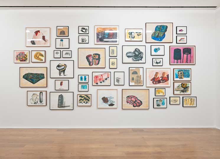Installation view, 'Phyllida Barlow. Fifty Years of Drawings', Hauser & Wirth, London, England, 2014