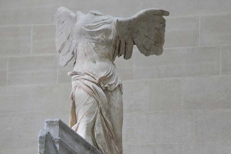 The Louvre - Its base was reconstructed from marble fragments for display.