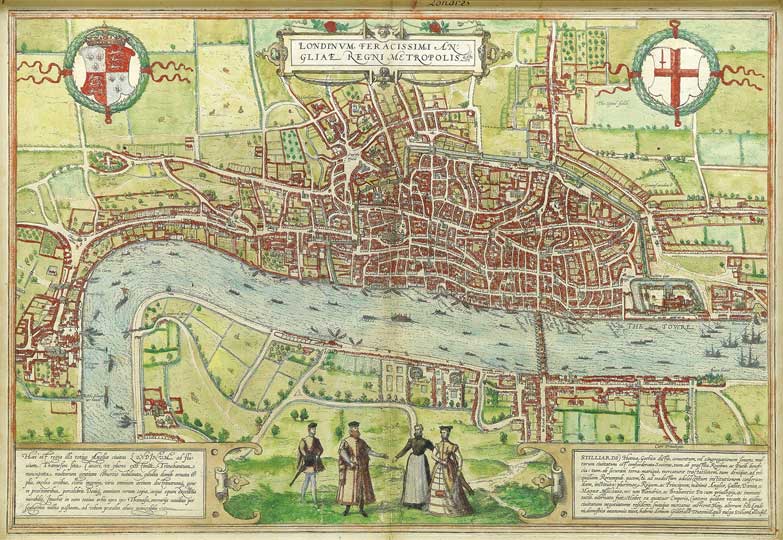 The Earliest Extant Plan of London (1574), Braun and Hogenberg. 