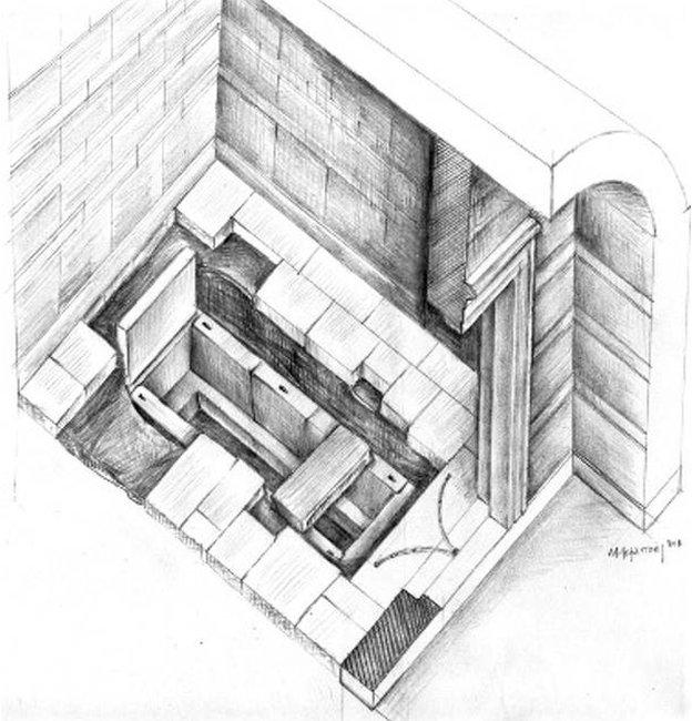 A sketch of the tomb.