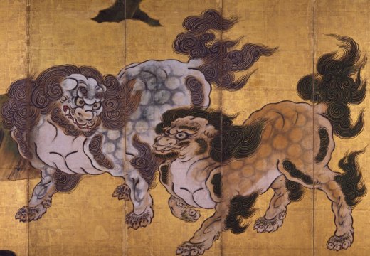 Tigers in a Bamboo Grove (Tigers at Play) (detail), mid 1630s, Kano Tan'yu.