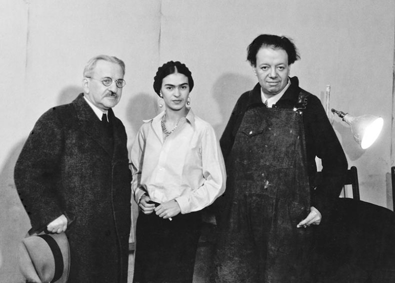 Albert Kahn, Frida Kahlo and Diego Rivera. Courtesy Detroit Institute of Art Archives