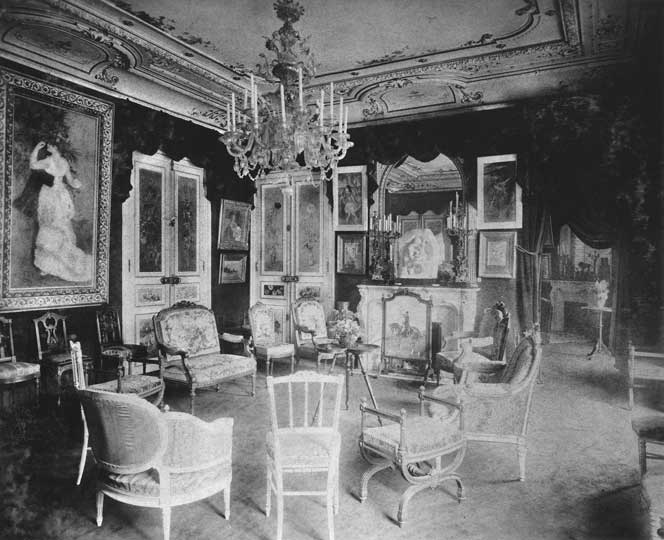 The grand salon at Rue de Rome with 'Dance in the City' by Renoir
