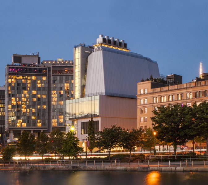 View from the Hudson River of the new Renzo Piano-designed Whitney Museum of American Art.