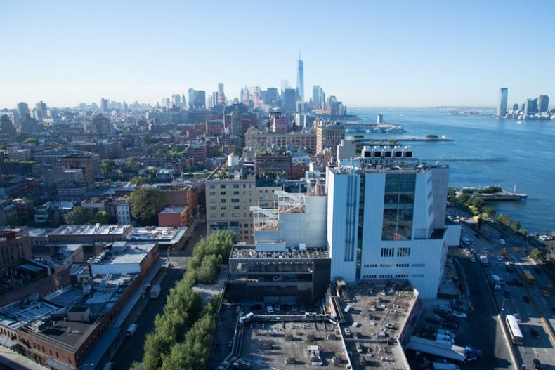 View of the new Whitney from The Standard hotel looking south, September 2014.