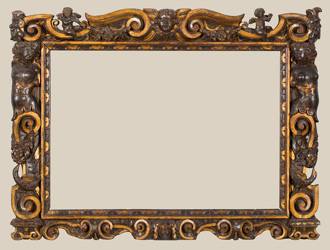 A carved and partially gilded Sansovino frame (1560–80)