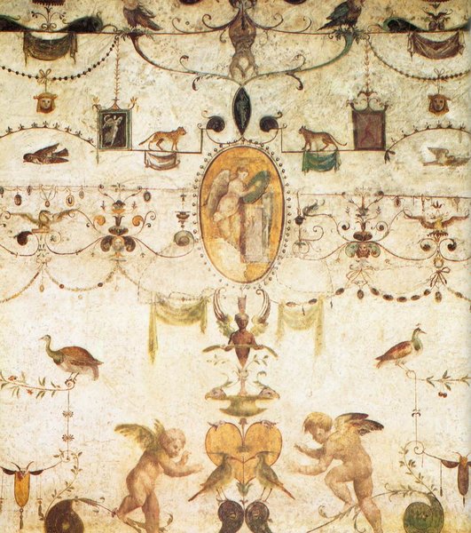 Detail of Giovanni da Udine's fresco decoration in the 'Loggetta' of Cardinal Bibbiena