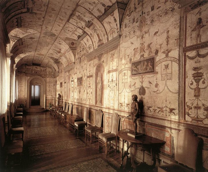 The 'Loggetta' of Cardinal Bibbiena in the Papal Palace of the Vatican City, which includes fresco decoration by Giovanni da Udine under Raphael's direction (c. 1516–17)
