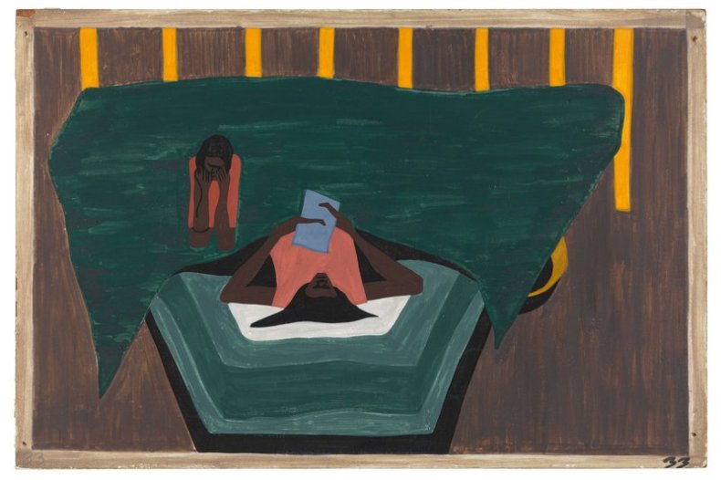 Panel 33 from ‘The Migration Series’ (1940–41), Jacob Lawrence