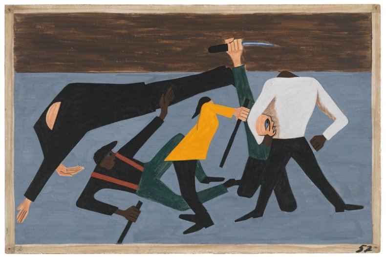 Panel 52 from ‘The Migration Series’ (1940–41), Jacob Lawrence