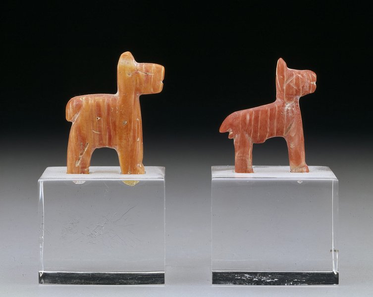 Miniature figurines of camelids (Chimú culture; AD 1400–1550), Peru, Andean coast. 3.33 x 2.54 x 0.8 cm