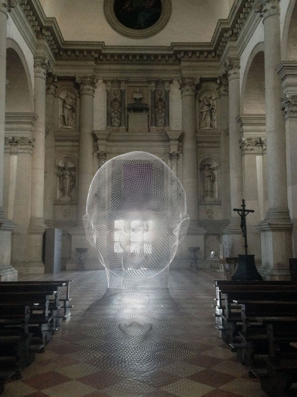 Rendering of ‘Mist’ by Jaume Plensa in the Basilica of San Giorgio Maggiore, Venice, where it will be installed from 9 May–22 November