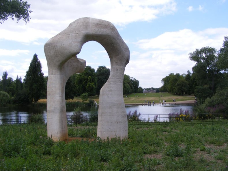 (1980), Henry Moore, in Kensington Gardens, London.