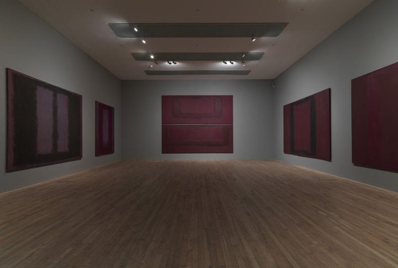 Installation view of the Rothko Room at Tate Modern, London