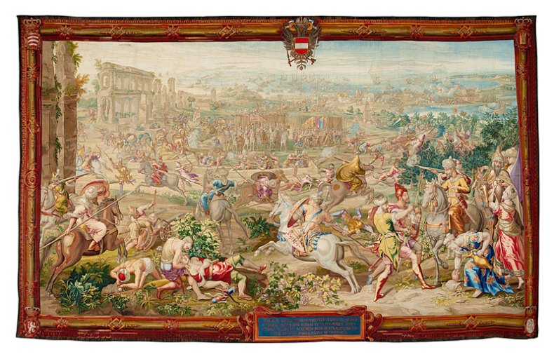 Tapestry from the series “The Tunis Campaign of Emperor Charles V” design: Jan Cornelisz. Vermeyen (c. 1500–59), (1545/46) produced under Jodocus de Vos, Brussels, between 1712 and 1721