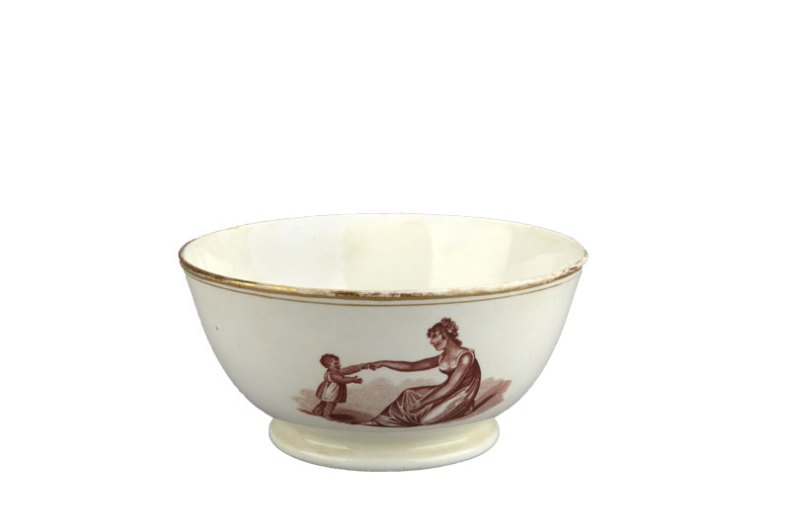 Bowl decorated with 'First Steps' (c. 1815), New Hall.