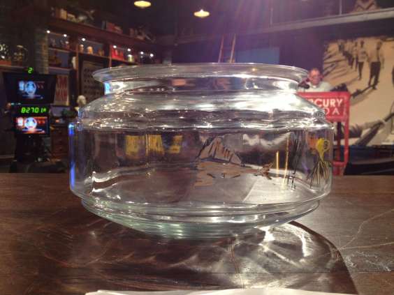 Orson Welles' fishbowl after its wash.