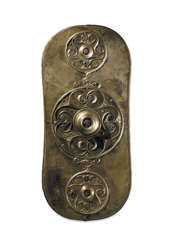 The Battersea Shield (350-50 BC), Bronze, glass, found int he River Thames at Battersea Bridge, London, England