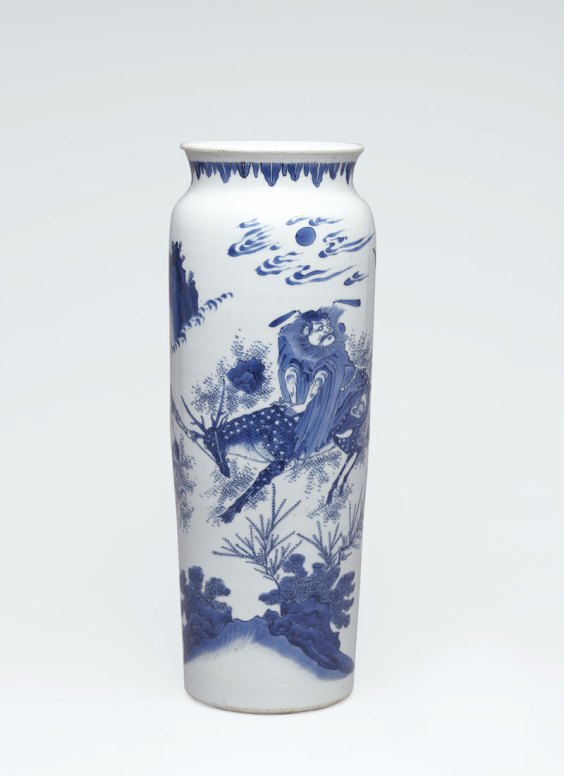Zhong Kui ‘elephant leg’ vase, Chinese, Chongzhen period (1628–44), porcelain, ht 42.5cm.