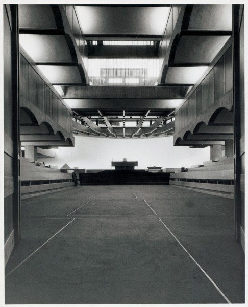 The interior of the chapel as it appeared when the building was completed in 1966.