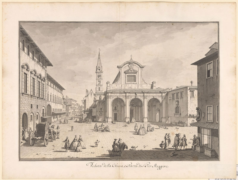 (1744), Giuseppe Zocchi (1711–67), pen and black ink, with grey wash, on paper, 46.6 × 66.8cm.