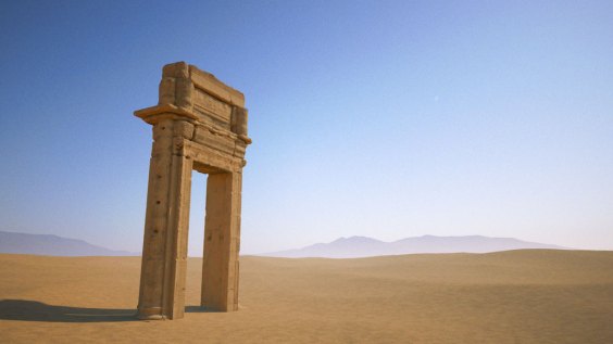 A 3D-rendering of the archway of the Temple of Bel, Palmyra, created by the Institute for Digital Archaeology