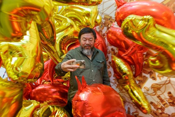 Ai Weiwei at National Gallery of Victoria exhibition Andy Warhol | Ai Weiwei, 11 December 2015 – 24 April 2016. Ai Weiwei artwork © Ai Weiwei. Photo: John Gollings
