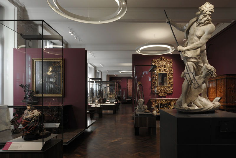 Installation image of the Victoria and Albert Museum's Europe 1600 - 1815 Galleries. Photo: David Grandorge