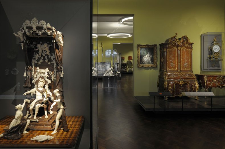 Installation image of the Victoria and Albert Museum's Europe 1600 - 1815 Galleries. Photo: David Grandorge