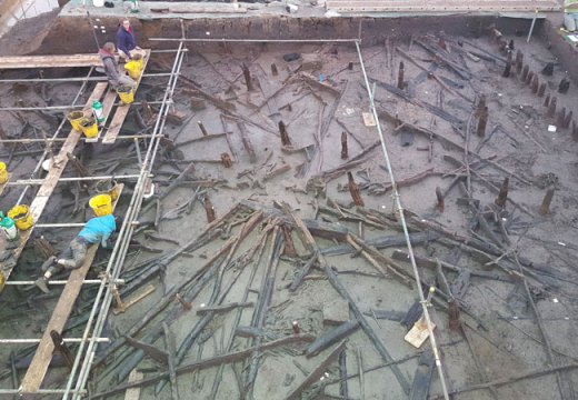 Bronze Age settlement at Must Farm. Photo: Cambridge Archaeological Unit