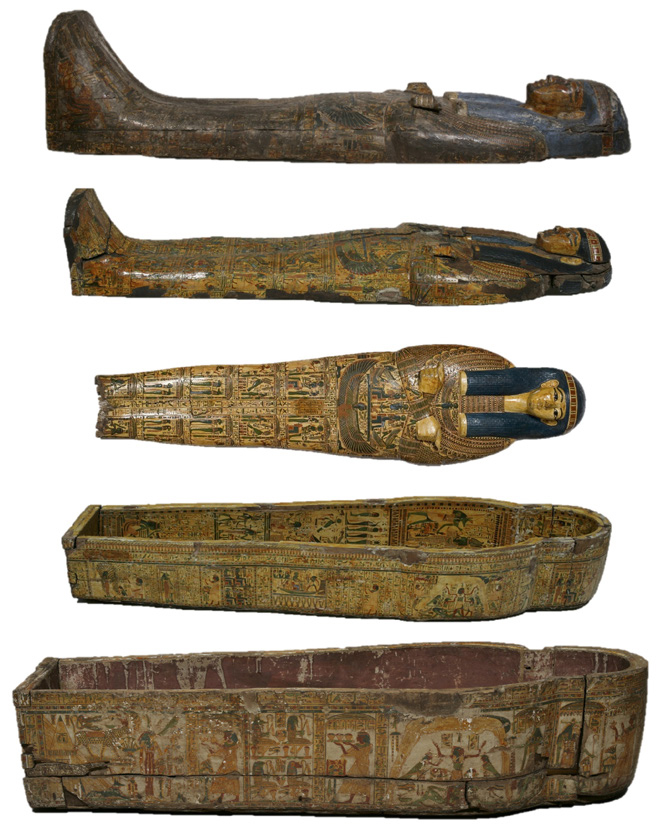 The coffin set of Nespawershefyt, Egyptian, 21st Dynasty, Third Intermediate Period, 1070–945 BC