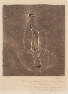 Opus Four, 'The Lyrebird' (1950), Naum Gabo. Inscribed 'For my dearly beloved daughter Nina Serafima on Her Seventeenth Birthday from her Father Gabo May 26th 1958. Courtesy Nina and Graham Williams and Alan Cristea Gallery