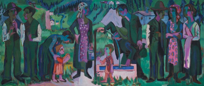 Alpsonntag. Szene am Brunnen (1923-25), Ernst Ludwig Kirchner.