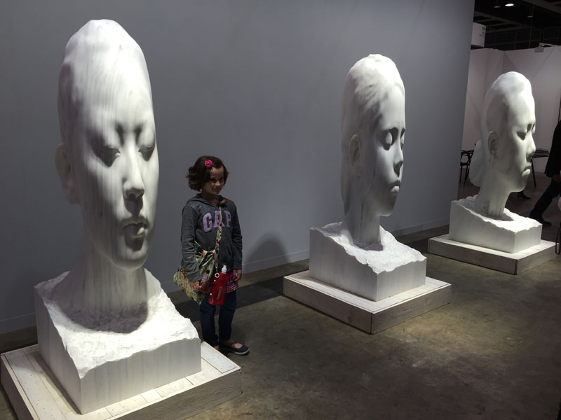 Jaume Plensa's marble sculptures Mar Asia, Laura Asia and Paula Europe proved a popular selfie-stop.