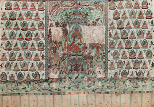 Cave 320, south wall, depiction of the Aparimitāyus Sutra