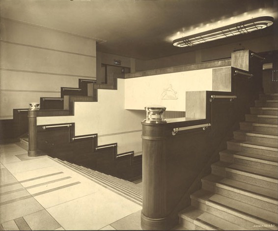 An early view of an interior staircase at the Rothesay Pavilion (photo: n.d.)