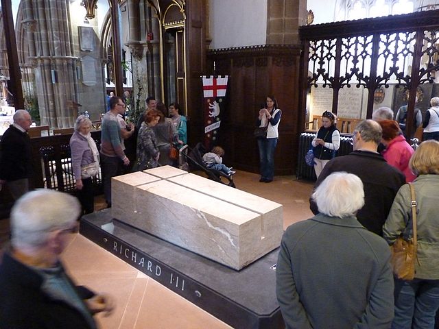 The new tomb of Richard III in the East end of Leicester Cathedral.