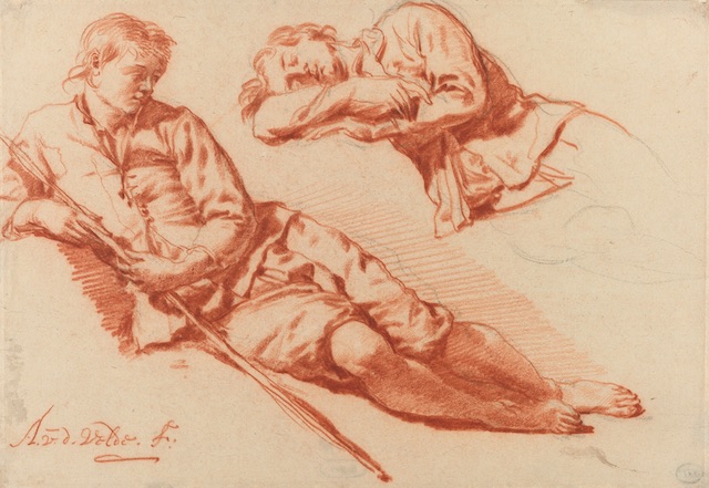 Two Studies of a Shepherd lying down