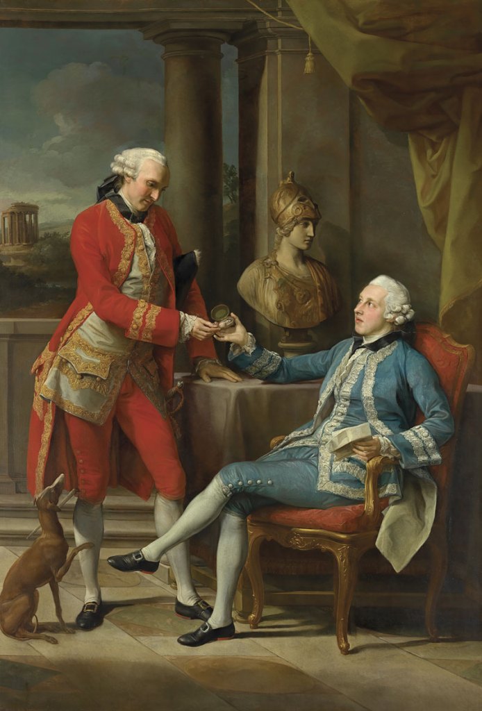 Sir Sampson Gideon, 1st Bt., later 1st Lord Eardley, and an unidentified Companion